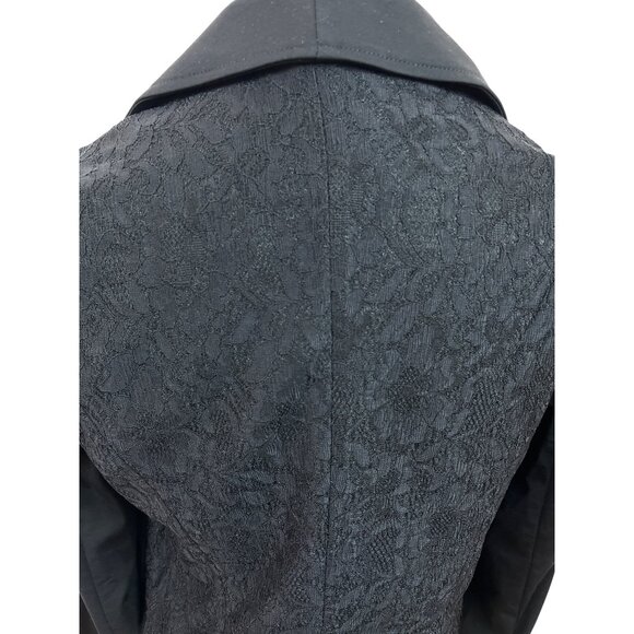 Patrizia Luca Womens Black Lace-Back Jacket With Draped Neckline Sz S - Picture 5 of 9